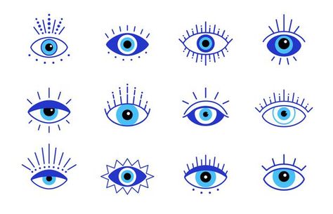 Ojo Tattoo, Eye Outline, Third Eye Tattoos, Symbols Tattoo, Design Outline, Evil Eye Tattoo, Mystic Eye, Evil Eye Art, Blue Tattoo