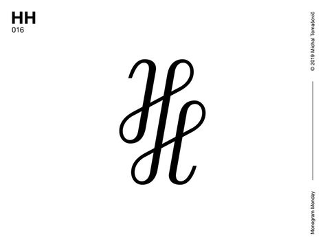 HH Monogram by Michal Tomašovič #monogram #logo #lettermark #design H H Monogram, Monogram Logo Design Typography, Hh Logo Design, H Logo Design Letter, Hh Monogram, H Typography, H Monogram Logo, L Monogram, Logo H