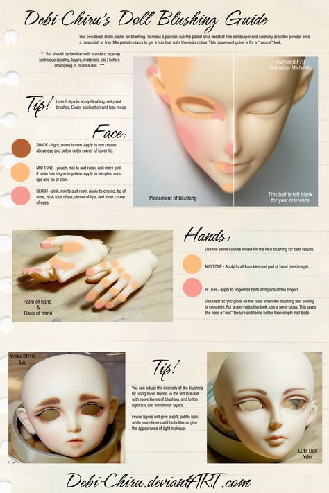 Doll Repaint Tutorial, Bjd Face, Bjd Faceup, Art Doll Tutorial, Doll Making Tutorials, Sculpted Doll, Doll Makeup, Polymer Clay Dolls, Doll Painting