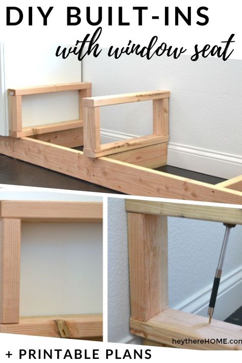 Measurements Worksheet, Plywood Furniture Plans, Diy Bench Seat, Built In Bench Seating, Diy Window Seat, Window Bench Seat, Bedroom Built Ins, Urban Homes, Diy Seating