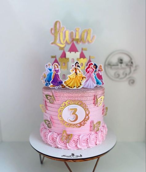 Princess Cake Designs For Girl, Birthday Cake Princess Disney, Disney Princess Cake Design, Princess Cakes Ideas Girl Birthday, Disney Princess Theme Cake, Disney Princess Cake Ideas, Princess Cake Design, Disney Princess Birthday Party Cake, Happy Birthday Cake Girl