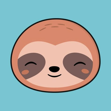 Kawaii Cute Sloth Face Sloth Drawings, Sloth Cake, Cute Sloth Pictures, Sloth Pictures, Sloth Stuff, Sloth Drawing, Sloth Party, Cute Sloths, Animal Creatures