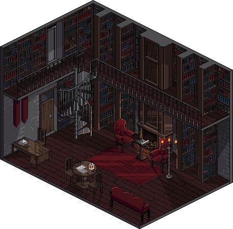 library [new version] by liberataryan Vampire House, Habbo Hotel, Isometric Map, Voxel Art, 8 Bit Art, Art Pixel, Rpg Map, Isometric Art, Pixel Art Games