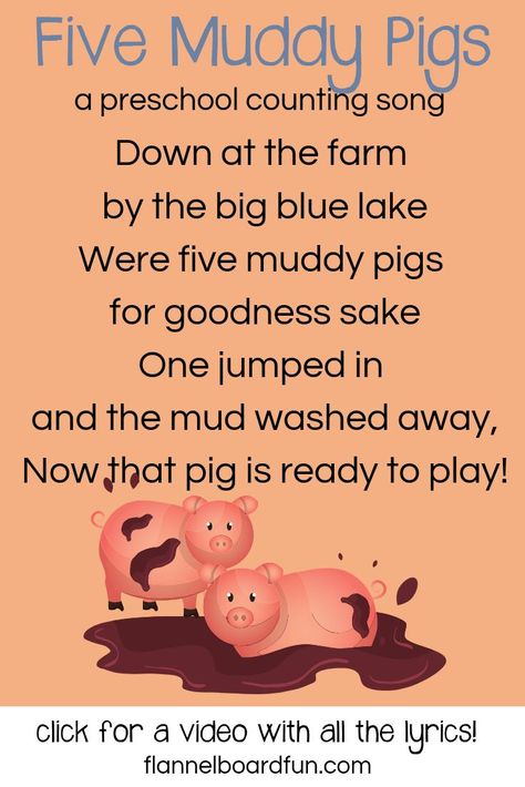 Farm Storytime, Farm Theme Preschool Activities, Farm Activities Preschool, Muddy Pigs, Farm Songs, Farm Animals Preschool, Three Pigs, Farm Lessons, Farm Theme Preschool