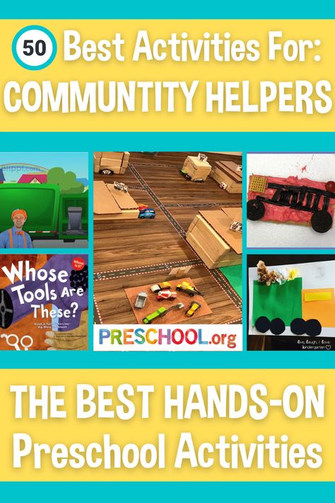 Preschool Theme Community Helpers, Community Helpers Preschool Centers, Career Theme Preschool, Community Helpers Science Activities, Activities For Community Helpers, Community Workers Preschool Activities, Community Helpers Sensory, Community Helpers Literacy, Community Helpers Centers