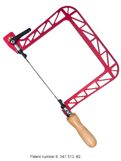 6.5-inch Coping Saw. Patent number 8, 347, 513, B2. Coping Saw, Saw Tool, Number 8, Saws, Wind Sock, Tools, Wood