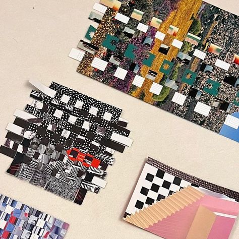 Collage Club on Instagram: "✂️🪡 Wonderful weaving! A collection of carefully woven paper pieces, made at a workshop last week ✂️🪡" Woven Collage, Altered Book Art, Mixed Media Acrylic, Paper Weaving, Woven Paper, Altered Books, Paper Collage, Art Journal, Book Art