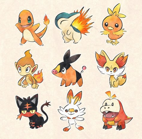 Fire Type Pokémon, Fire Pokemon, Art Tablet, Pokemon Starters, Pokemon Tattoo, Pokemon Oc, Cute Pokemon Pictures, Pokemon Coloring Pages, Pokemon Coloring