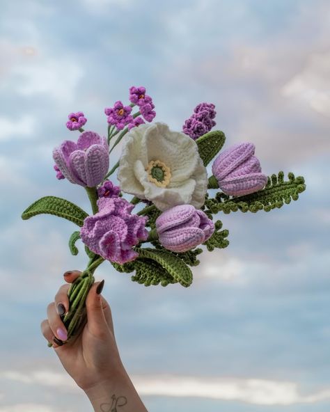 Adding a bit of purple magic to brighten up the day! 🌸✨ Purple’s my favorite color, and I’m loving how this crochet flower bouquet turned out. Who would you gift this to? 💜 #HandmadeWithLove #smallbiz #crochetinspiration #crochetinglove #crocheting #crochetallday #crochet #crochetislife #crochetaddict #crocheted #crochetlife #crochetingaddict #crochetlover #handmade #yarn #fyp> #fyp# #giftideas Crochet Plants, Bouquet Crochet, Crochet Flower Bouquet, Flower Boquet, Purple Magic, Crochet Macrame, Purple Bouquet, Crochet Bouquet, Handmade Yarn