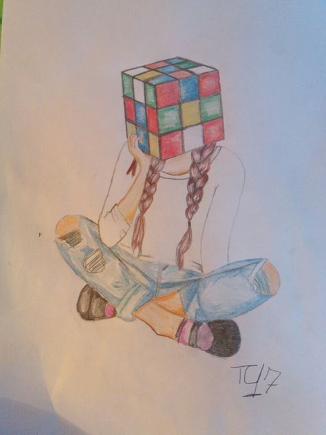 #drawing # rubik_cube Rubix Cube, Alien Tattoo, Bae Quotes, Doodle Icon, Mixed Media Projects, Art Drawings Sketches Simple, Art Drawings Sketches, Instagram Captions, Mosaic Art