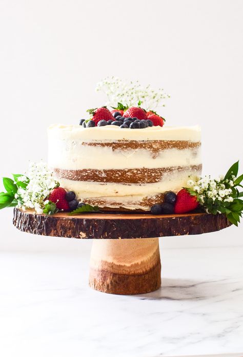 Naked Vanilla Cake Mousse Cake, Ideal Wedding, Graduation Invitations, Layer Cake, Wedding Season, Vanilla Cake, Food Network Recipes, Frosting, Vanilla