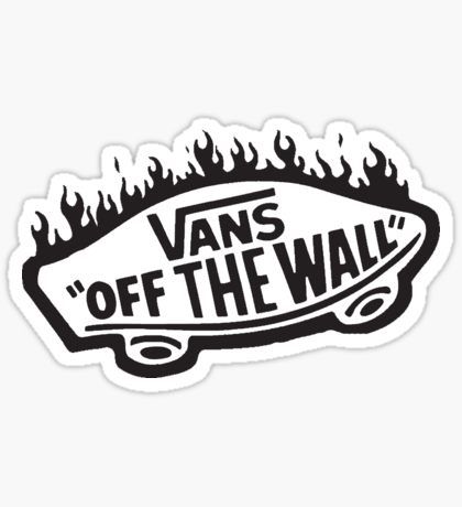 Vans Off The Wall Thrasher Flame Sticker Vans Wallpaper, Skate Stickers, Stickers Cool, Vans Ultrarange, Iphone Stickers, Homemade Stickers, Snapchat Stickers, Black And White Stickers, Red Bubble Stickers