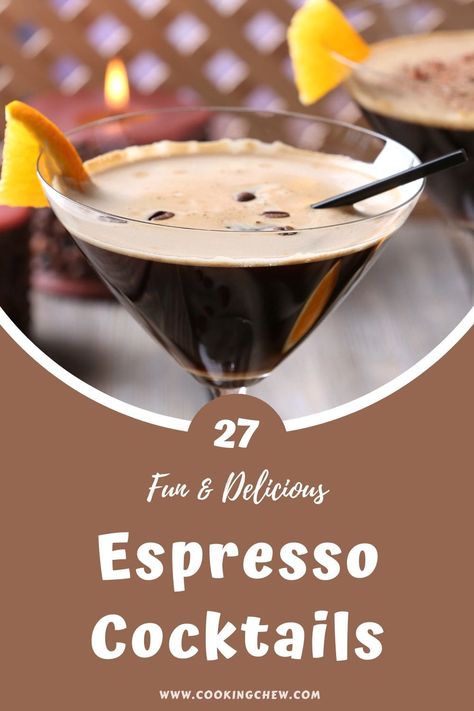 Espresso Vodka Drinks, Espresso Cocktail Recipes, Espresso Cocktails, Espresso Martini With Espresso Vodka, Chocolate Orange Espresso Martini, Espresso Liqueur Cocktails, Different Espresso Martini, Espresso Martini With Frangelico, Espresso Vodka