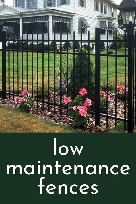 Most fences out there require some kind of maintenance. However, PrivacyLink is proud to offer several fences that are nearly maintenance-free. Here are some of our favorite low maintenance fences for homeowners who just want to install a fence and enjoy it: Low Maintenance Fence Ideas, Types Of Fences Front Yard, Fence That Doesn't Block View, Low Profile Fence, Types Of Fences Backyards, Short Fence Ideas Front Yards, Low Fence Ideas, Front Yard Fencing, Organic Transitional