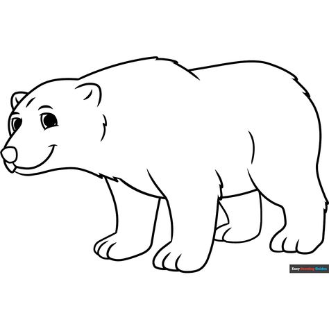 Free Cartoon Polar Bear Coloring Page for Kids Polar Bear Printable, Polar Animals Preschool, Polar Bear Coloring Page, Polar Bear Color, Cartoon Polar Bear, Bear Coloring Page, Polar Bear Images, Polar Bear Drawing, Polar Bear Cartoon