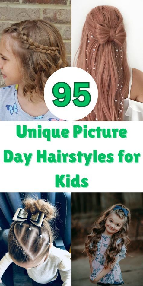 Fall Picture Day Hairstyles For Kids, Prek Picture Day Hair, Picture Day Hair Ideas For Kids, Elementary Picture Day Hairstyles, Six Year Old Hairstyles, Kindergarten School Pictures Hair, Girls Fancy Hairstyles Kids, Picture Hairstyles For Kids, 1st Grade Picture Day Hair