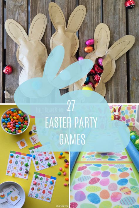 27 Easter Party Games - Fun Party Pop Easter Party Games For Preschoolers, Easter Class Party Ideas, Spring Class Party Ideas, Bunny Party Games, Toddler Easter Party, Diy Easter Games, Easter Class Party, School Easter Party, Spring Party Games