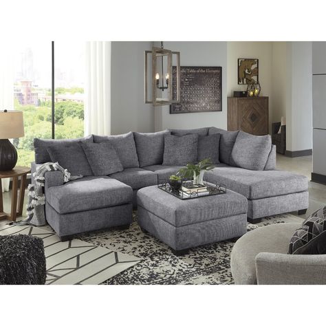 Sectional Sofa Living Room, U Shape Sofa, Modular Corner Sofa, U Shaped Sofa, U Shaped Sectional, Double Chaise, Grey Upholstery, Sofa Chaise, Everyone Is Welcome