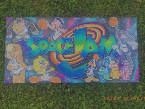 Space Jam Painting, Space Jam Bedroom, Space Jam Characters Looney Tunes, Space Jam Custom Shoes, Space Jam Theme, Space Jam, 90s Cartoon, Painting Art Projects, Diy Canvas