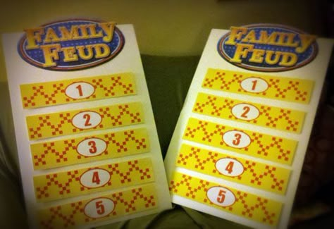 Survey Says: Making a Family Feud Game Board | Bonnie Gets a Hobby Geek House, Family Feud Game, Office Party Games, Reunion Games, Family Reunion Games, Youth Games, Holiday Games, Games For Teens, Camping Games