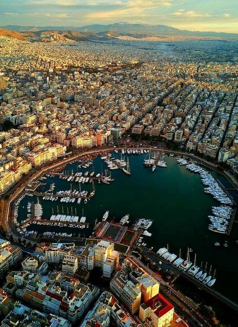 Piraeus, Attica, Greece 🇬🇷 Attica Greece, Classical Greece, Athens City, Greek Island, Athens Greece, Best Places To Travel, Greece Travel, Greek Islands, Aerial View