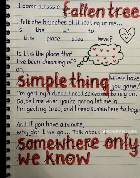 Lyrics On Notebook, Music Lyrics Drawings, Lyric Drawings, Writing Lyrics, Song Art, Writing A Love Letter, Bullet Journal Ideas Templates, Journal Inspiration Writing, Love Scrapbook