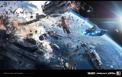 Infinite Warfare Concept Art, Space Warfare, Call Of Duty Infinite Warfare, Ship Concept Art, Sci Fi Landscape, Battle Art, Art Thomas, Infinite Warfare, Space Ship Concept Art