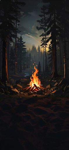 Cool Wallpapers Art, Phone Wallpaper Images, Wallpaper Images, Landscape Wallpaper, Cool Wallpapers, Fantasy Landscape, Scenery Wallpaper, Campfire, Phone Backgrounds