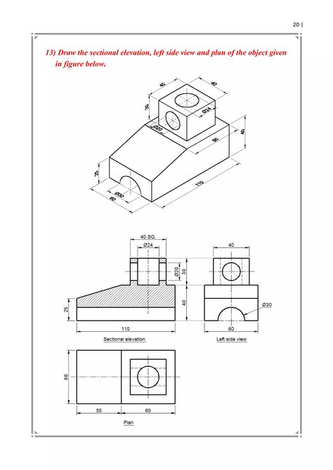 Engineering Drawing Design, Isometric Drawing Examples, Technical Drafting, Cad Cam Design, Orthographic Drawing, Basic Sketching, Solidworks Tutorial, Engineering Notes, Engineering Drawing