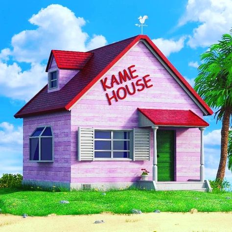 #Gokuisbest Goku House, Dragon Ball House, Sims Disney, Kame House, Anime Places, Hd Background Download, Cartoon House, Arte Van Gogh, Mario Kart