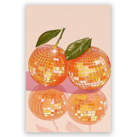 PRICES MAY VARY. Trendy Preppy Disco Ball Design Add a touch of sparkle to your space with our Pink Disco Wall Art Poster. This trendy preppy disco ball canvas print is perfect for creating a vibrant and lively atmosphere in any room. Ideal for girly bedroom decor or a chic dorm room aesthetic. Eye-Catching Oranges Art Featuring a delightful Oranges design this poster adds a pop of color and a fun twist to your wall decor. It's the perfect blend of cute and stylish making it a must-have for anyo Chic Dorm Room, Glam Disco, Trendy Dorm Room, Girly Bedroom Decor, Orange Canvas Art, Room Decor Kitchen, Art Preppy, Stylish Artwork, Orange Wall Art