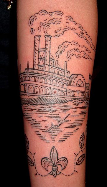 Cross-hatching in tatttoos | Tattoo Designs, Books and Flash | Last Sparrow Tattoo Duke Riley, New Orleans Tattoo, River Tattoo, Octopus Tattoo Design, New York Tattoo, Sketch Tattoo Design, Ship Tattoo, Tattoo Design Book, Classic Tattoo