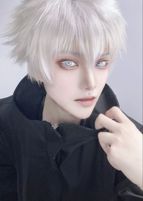 Gojo Satoru Makeup, Gojo Makeup, Gojo Satoru Cosplay, Gojo Saturo, Gojou Satoru, Secret Diary, Cosplay Inspo, Cosplay Makeup, Gojo Satoru