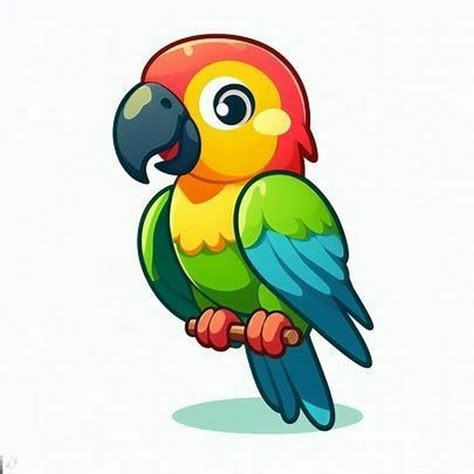 Unleash creativity with our unique jungle animal illustrations perfect for craft projects and educational materials Parrot Cartoon Image, Cute Parrot Cartoon, Cartoon Bird Drawing, Parrot Clipart, Cartoon Parrot, Draw Animation, Parrot Cartoon, Forest Animals Clipart, Jungle Images