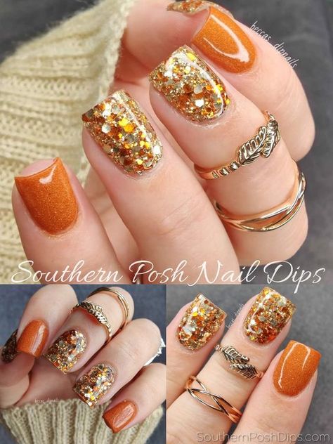 Fall Season Nails Dip Powder, September Nails Dip, Burnt Orange Dip Powder Nails, November Nails Dip Powder, November Manicure Ideas, Fall Nails At Home, Orange Dip Nails, Autumn Nails Dip Powder, Fall Dip Powder Nails