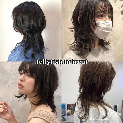 Jellyfish Short Haircut, Jellyfish Haircut Round Face, Jellyfish Haircut 360, Short Jellyfish Hair, Short Jellyfish Cut, Jellyfish Haircut Short, Jellyfish Cut, Haircut References, Pinterest Short Hairstyles