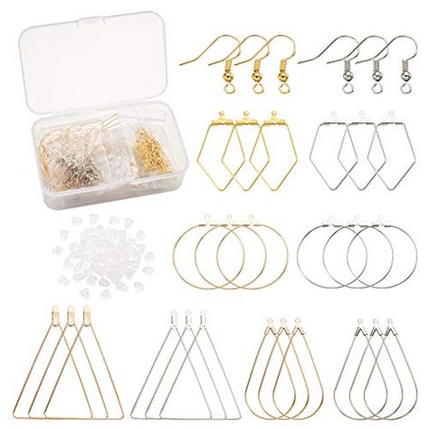 Earring Kit, Jewelry Making Kits, Teardrop Ring, Plastic Earrings, Hoop Earring Sets, Steel Earrings, Earring Crafts, Earring Findings, Stainless Steel Earrings