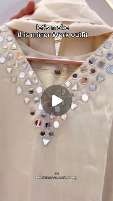 Mirror Work Dress Design Ideas, Hand Mirror Work Blouse Design, Latest Mirror Work Dresses, Simple Pearl Work Blouses, Mirror Work Designs Embroidery, Mirror Work Embroidery Design, Mirror Work Dress Design, Embroidery Design Simple, Embroidery Hand Work