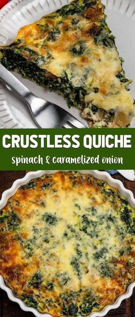 Spinach Crustless Quiche Recipes, Spinach And Onion Quiche, Spinach Tart Recipes, Things To Do With Spinach, Dinner Ideas With Spinach, Keto Spinach Quiche, Recipes Using Spinach, Cooked Spinach Recipes, Spinach Crustless Quiche