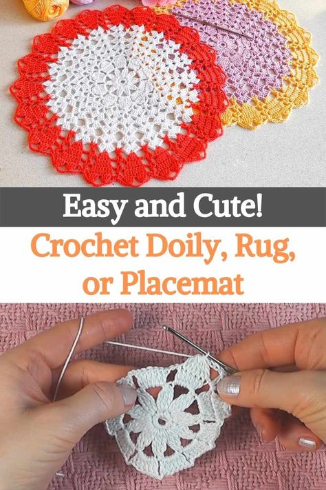 Decorate all your tables following this beautiful pattern of a super simple doily!This doily full of small hearts will look beautiful in all your spaces, you can weave several in plain colors or make different combinations for a much more fabulous result.These types of projects are very satisfying, because of their simplicity and how quickly they can be completed, making them perfect for any crocheter regardless of their skill level. Crochet Dollies Free Doily Patterns Easy, Small Crochet Doily Pattern, Crochet Doilies Free Pattern Easy, Crochet Doily Patterns Easy, Crochet Doilies Free Pattern, Free Doily Patterns, Colored Doilies, Crochet Doily Rug, Hello How Are You