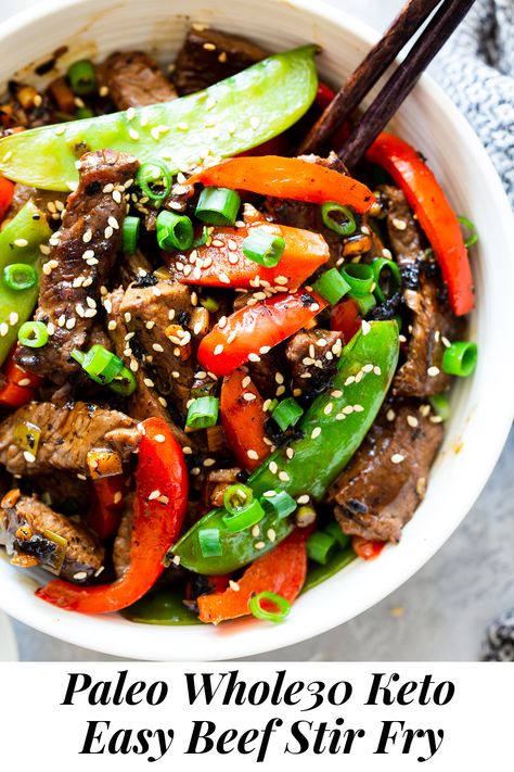 Beef Stir Fry Recipe, Paleo Entrees, Easy Beef Stir Fry, Paleo Running Momma, Beef Stir Fry Recipes, Clean Keto, Whole30 Keto, Running Mom, Paleo Meals