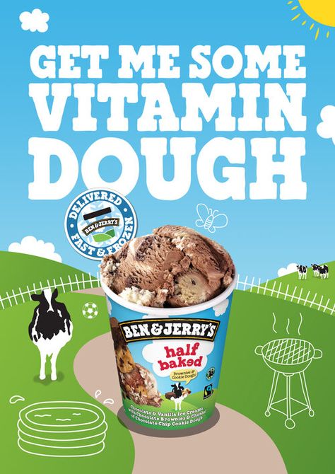 Ben & Jerry's | Occasions — Sam Weston Design Ben Jerrys Ice Cream, Cafe Banner, Ice Cream Poster, Product Poster, Halo Top, Ice Cream Design, Ice Cream Brands, Cream Design, Social Post