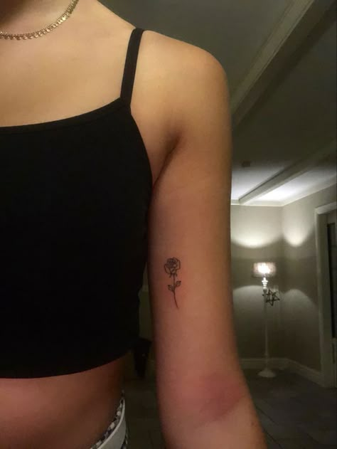 #tattoo, #tattoos, #inked, #tattooart, #tattooedwomen, #tattooedguys, #tattooinspiration, #tattooideas, #tattooworldwide, #tattoosociety, #InkLaughs, and #TattooFails​ Tattoo Placement Arm, Rose Tattoo On Arm, Small Tattoo Placement, Simple Arm Tattoos, Rose Tattoos For Women, Small Rose Tattoo, Girl Arm Tattoos, Small Pretty Tattoos, Bicep Tattoo