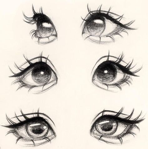 Different Types Of Eyes, Cute Eyes Drawing, Drawing Eyes, Seni Dan Kraf, Types Of Eyes, Drawing Faces, Art Tools Drawing, 캐릭터 드로잉, Easy Drawings Sketches