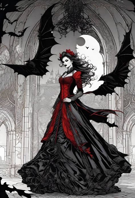 Queen Of Vampires, Court Of The Vampire Queen Fanart, Vampire Princess Aesthetic, Vampire Empress, Vampire Art Female Gothic, Vampire Aesthetic Female, Female Vampire Character Design, Vampire Queen Aesthetic, Vampire Queen Art