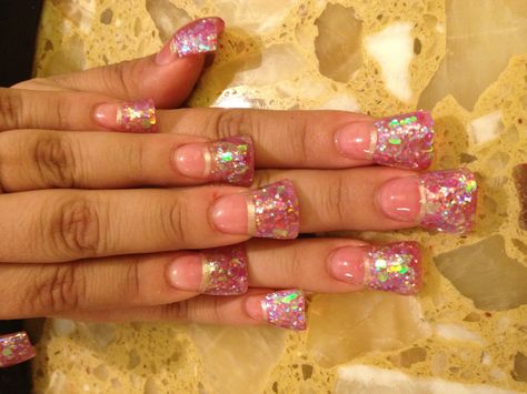 Encapsulation, Glitter duck feet nails Duck Feet Acrylic Nails, Flare Nails, Encapsulated Nails, Duck Feet, Curved Nails, Nail Art Pictures, Duck Nails, Nail Designs Valentines, Really Cute Nails