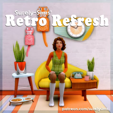 Retro Refresh - A Mini Atomic Object Pack | Surely-Sims on Patreon Four One Direction, Sims 4 Decades Challenge, Sims Packs, Sims 4 Studio, Sims 4 Mm Cc, Sims 4 Expansions, Sims 4 Cc Folder, Sims 4 Gameplay, Sims 4 Mm