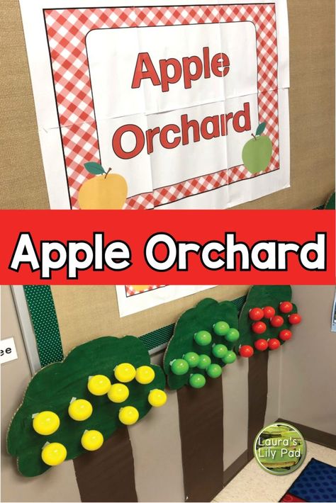 Apple Orchard In PreK - Laura's Lily Pad Structured Teaching, Apple Preschool, Prek Classroom, Toddler Class, Dramatic Play Preschool, Apple Trees, Play Sets, Apple Orchard, Room Transformation