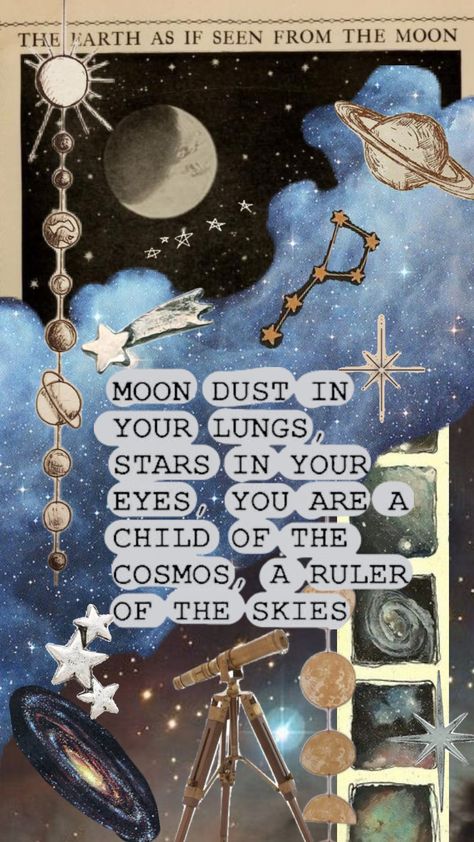 #stars #cosmos #vibes #quotes Quotes About The Stars, Cosmos Quotes, College Wallpaper, Vibes Quotes, Moon Dust, Edgy Wallpaper, Dream Quotes, The Cosmos, Your Aesthetic