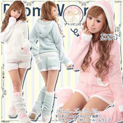 Japanese Room Wear for Hime Gyaru Gal Clothes, Pastel Gyaru, Gyaru Hoodie, Gyaru Pyjama, Gyaru Pajamas, Gyaru Full Outfit, Hime Gyaru Outfit Ideas, Gyaru Room, Gyaru Sleepwear